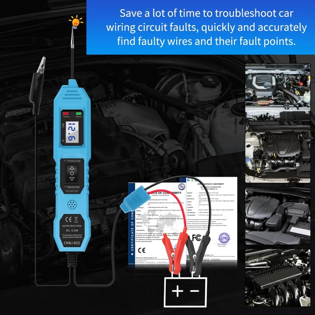 Detalle 2 de Power Circuit Probe Tester Automotive 6V/12V/24V DC Car Electric Circuit Tester (Blue)