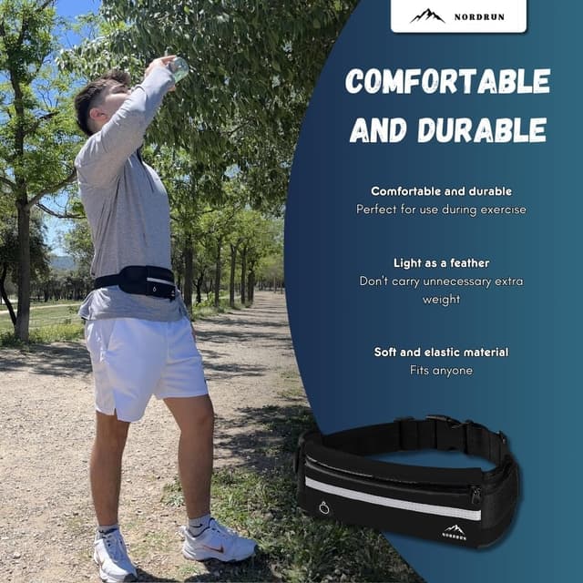 Detalle de Nordrun® Ceinture Running imperméable pour homme et femme avec porte-téléphone