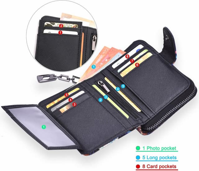 Detalle de Portafoglio donna con cerniera 10,2x13,5x4