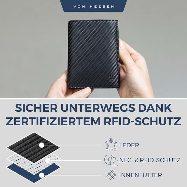 Thumbnail 5 de VON HEESEN Leder-Geldbörse mit Münzfach