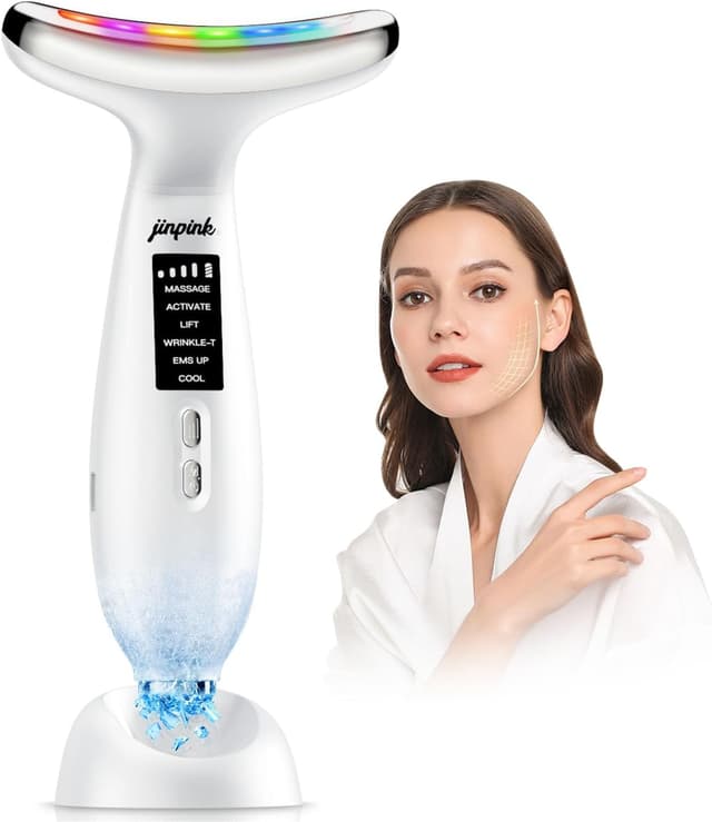 Detalle de jinpink Masajeador Facial Eléctrico 6 modos LED