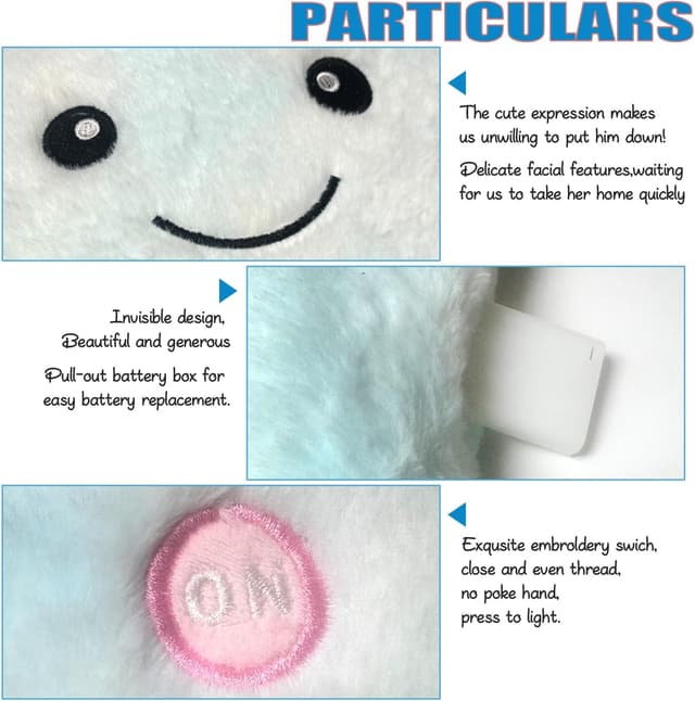 Detalle de Kyduu Leuchtkissen – leuchtender Stern für Kinderzimmer & Deko, bunt-blau