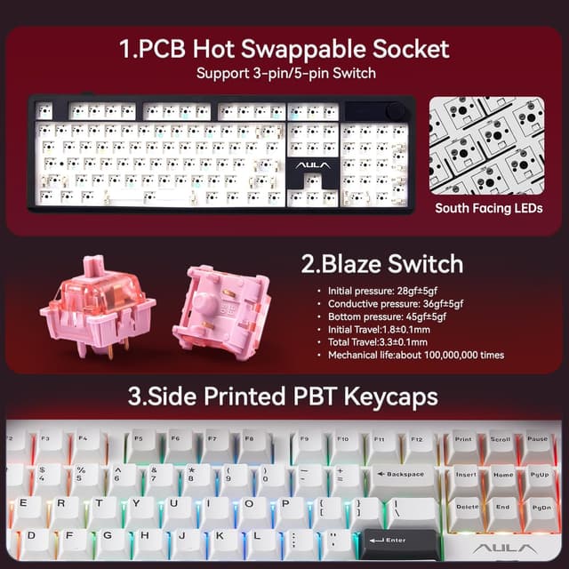 Thumbnail 6 de AULA F106PRO Mechanical Wireless Keyboard 8000mAh ⌨