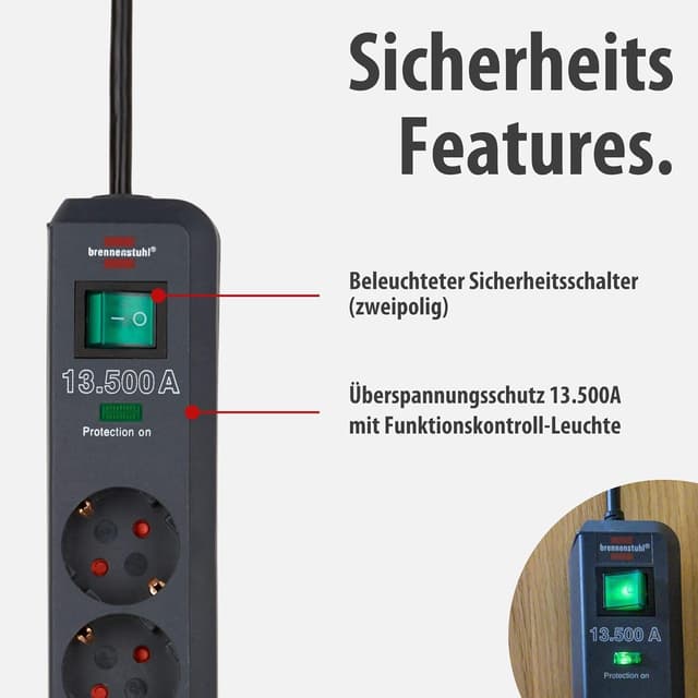 Thumbnail 2 de Brennenstuhl Eco-Line regleta 6 tomas antracita 🔌