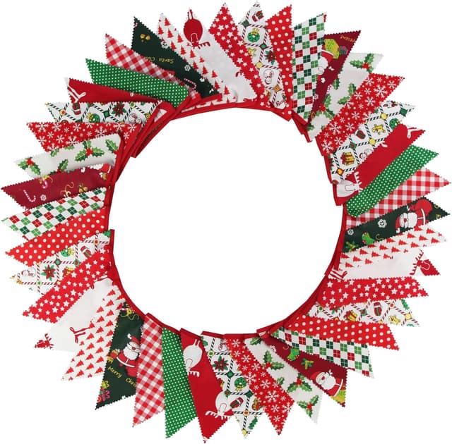 Thumbnail 6 de jijAcraft 12M Fabric Christmas Bunting 42pcs garland 🎄