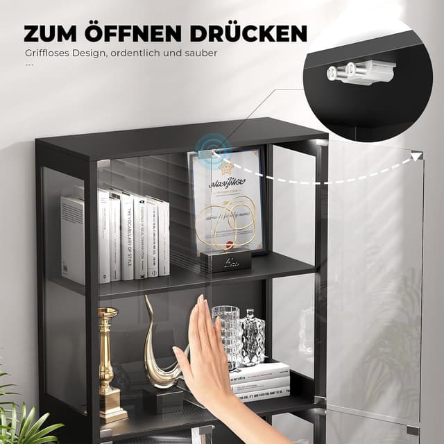 Thumbnail 3 de BROTTAR Vitrine LED Schwarz 80x165x36 cm