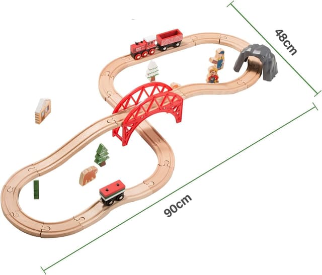 Thumbnail 5 de Giant bean Holzeisenbahn 36 Teile 🚂