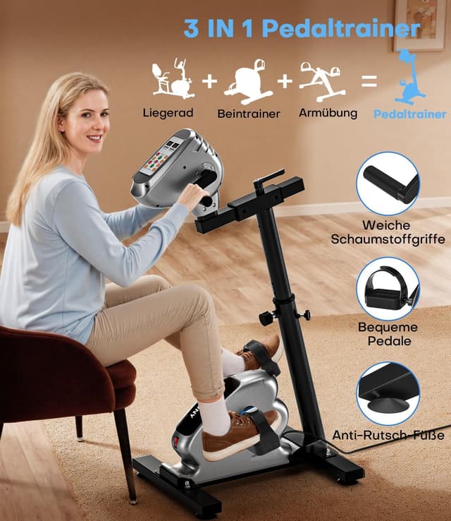 Detalle 1 de Pedaltrainer für Zuhause mit LCD 15 Dezibel