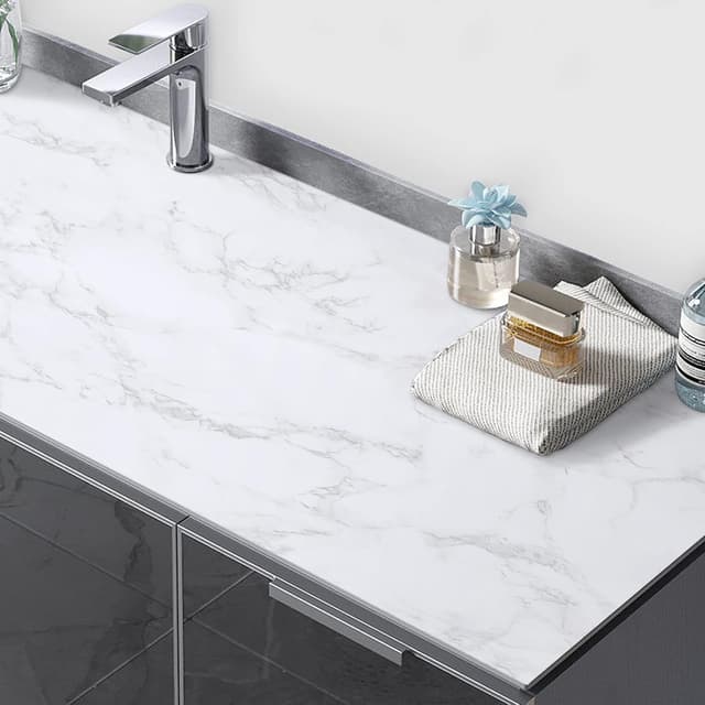 Detalle 1 de Granite White Grey marble vinyl wrap 30cm x 2m