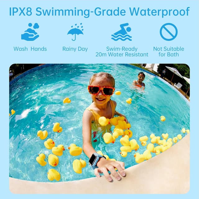 Detalle de imoo Z7 Kids Smart Watch (Z7, Blue) with GPS tracker, video calling and IPX8 swim resistance