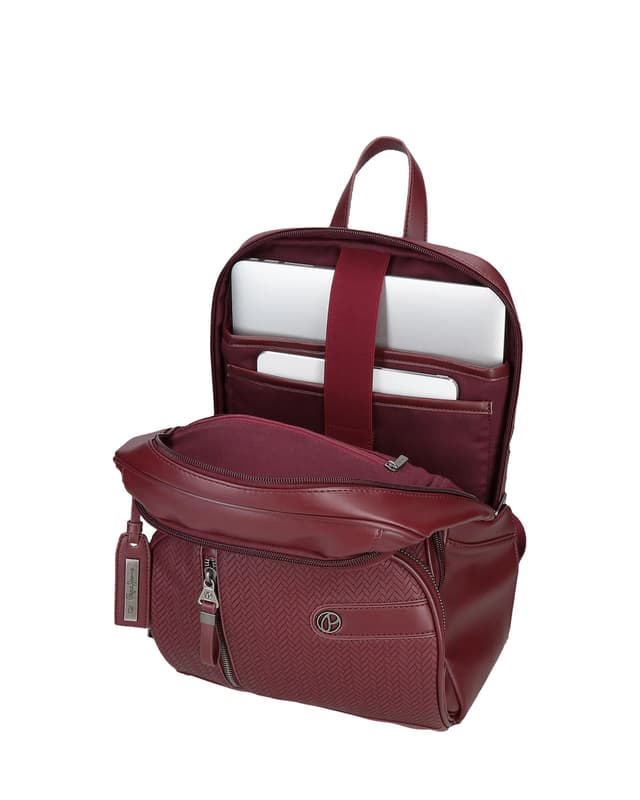 Detalle 2 de Pepe Jeans Sprig mochila porta ordenador 13,3" burdeos 💼