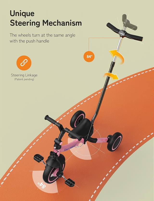 Thumbnail 2 de besrey 7 in 1 Kleinkind-Dreirad 1–5 Jahre