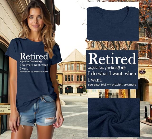 Detalle de Qskall Retirement T Shirts for Women – Grandma Retired Tee with humorous slogan