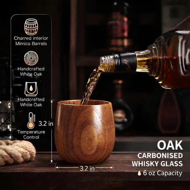 Thumbnail 1 de Wooden Whiskey Glasses 2 Pack 🥃