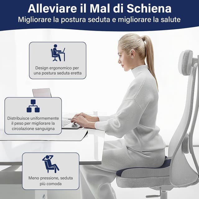 Thumbnail 6 de Juspota Cuscino Ortopedico per Sedia 1 in memory foam 🛋