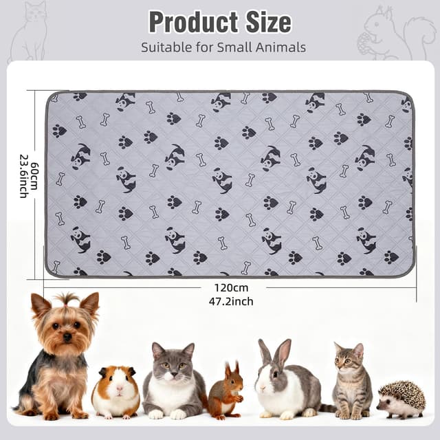 Detalle 2 de HOZKUY 2-Pack Guinea Pig Cage Liners & Bedding (28"x56")