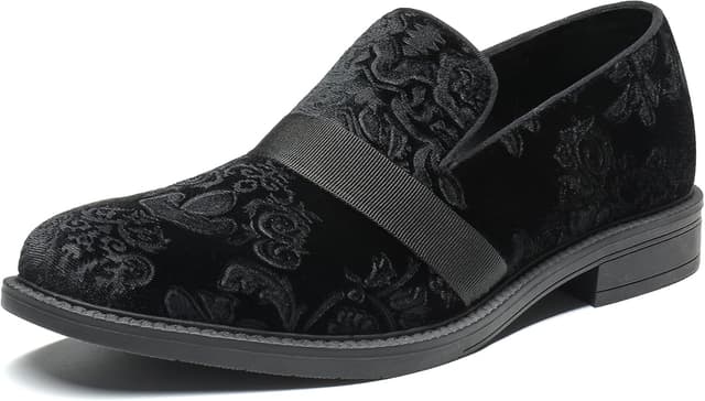 Detalle de Bruno Marc Men’s Dress Tuxedo Shoe Slip-On Loafers in Patent Leather (Memory Foam Insole)
