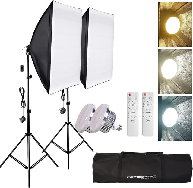 Imagen de FOTOCREAT Softbox Lighting Kit 20x28 in, 5700K en OfertitasTOP