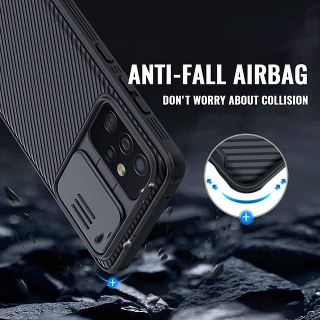 Detalle de XTCASE Coque pour Samsung Galaxy A52 / A52s avec cache objectif coulissant – protection caméra, noir