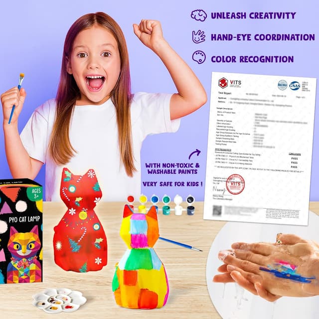 Detalle de Goodyking Paint Your Own Cat Lamp Kit for Kids ๐จ๐ช