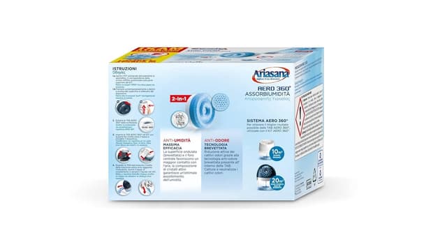 Detalle 2 de Ariasana Aero 360 Tab inodore 3×450 g per assorbiodori