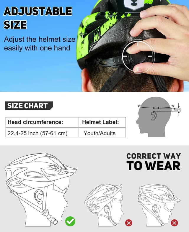 Thumbnail 5 de RaMokey Casco de ciclismo ligero con luz LED y visor magnético
