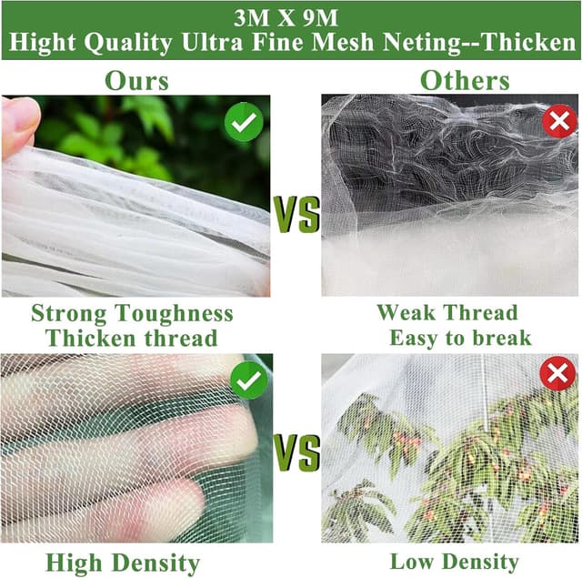 Detalle 2 de WYRJXYB Garden Netting Kit, 3 x 9 m pest barrier