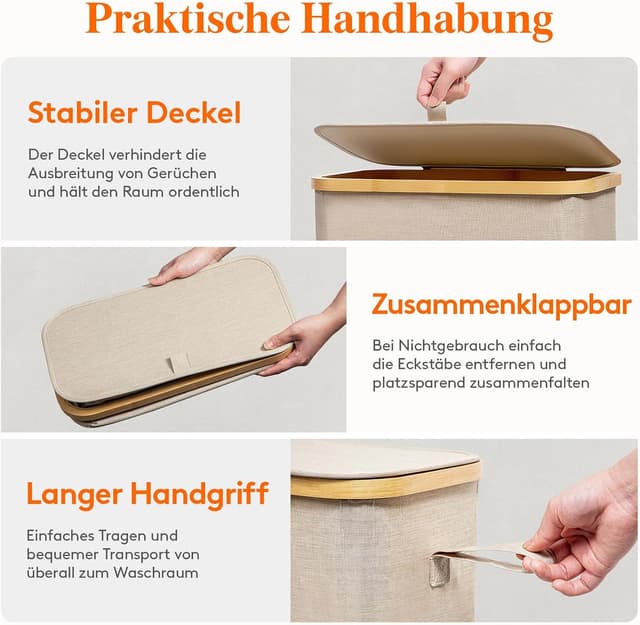 Thumbnail 4 de Lifewit 65L Wäschekorb Schmal