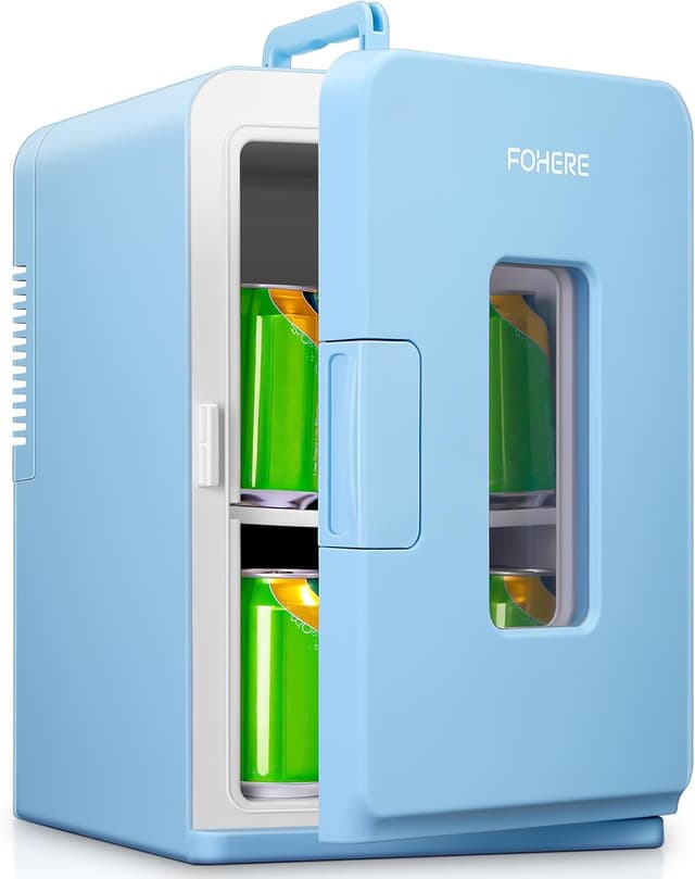 Detalle de FOHERE 2-in-1 Mini-Kühlschrank (15 l) mit Kühl- und Heizfunktion, DC/AC für Auto & Büro