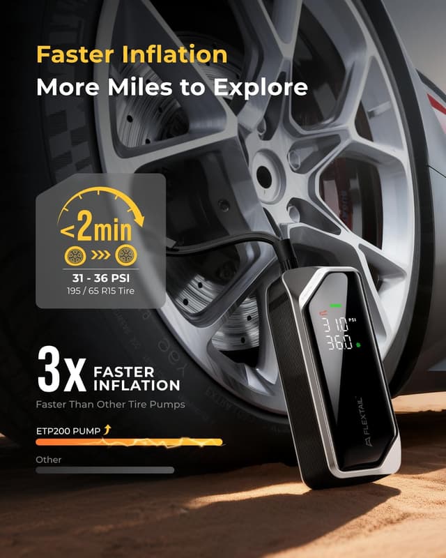 Detalle de FLEXTAILGEAR Car Tyre Inflator 150 PSI