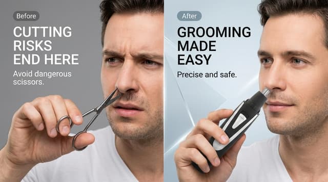 Detalle 2 de Ear Nose Hair Trimmer 2025, Dual-Edge Waterproof ✂