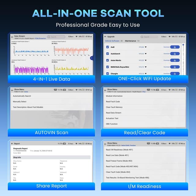 Thumbnail 6 de MUCAR 632 Elite AI-Assisted Bidirectional OBD2 Scanner with 15 Reset Services, Lifetime Free Updates