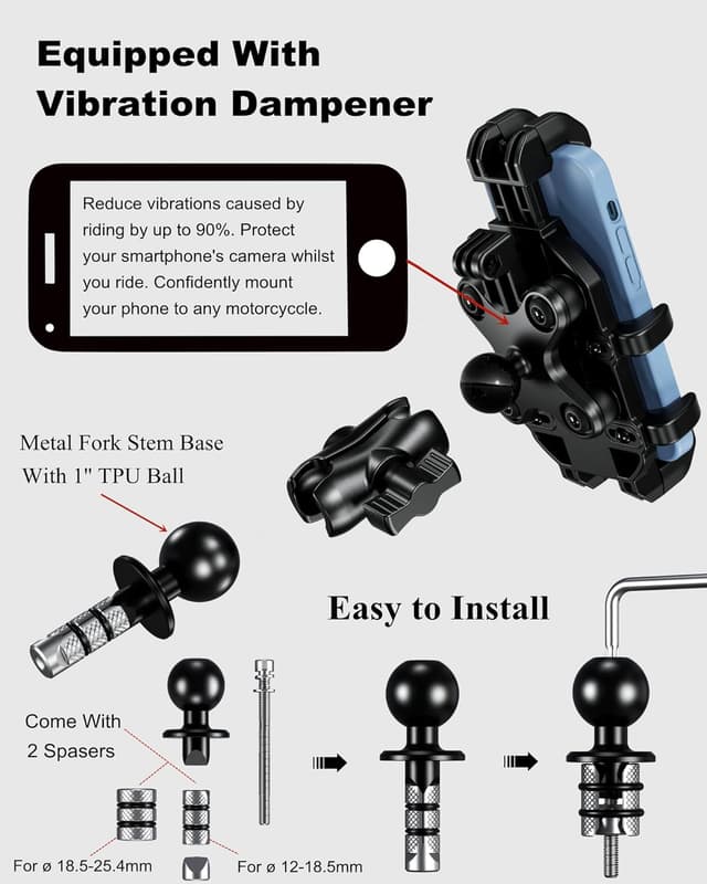 Thumbnail 6 de BRCOVAN Fork Stem Phone Mount 5.4-6.9