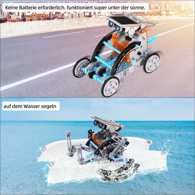 Detalle 2 de ACELIFE STEM Solar Robot Toy 12-in-1 (190-piece DIY kit) – solar-powered building robots for ages 8–12