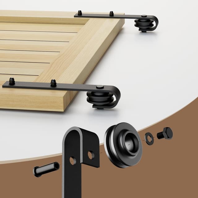 Thumbnail 5 de TSMST 200cm Schiebetürsystem Komplett-Set Schwarz