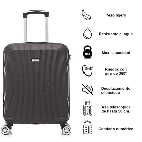 Detalle 2 de RAYKONG maleta de cabina ABS 20" 55x40x20 cm (40 L) con 4 ruedas dobles y cerradura de combinación