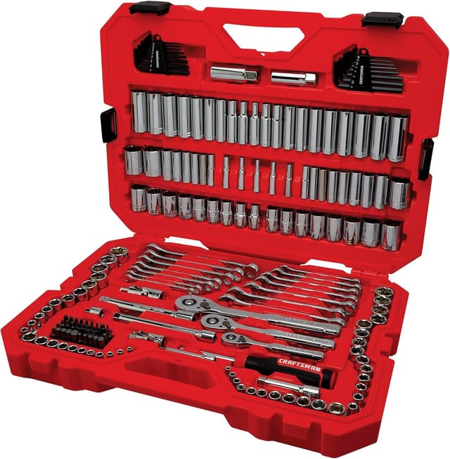 Detalle de Craftsman 189-Piece Mechanics Tool Set (CMMT12134) with Thinner Ratchets and 1/4, 3/8, 1/2 in Drive Sockets