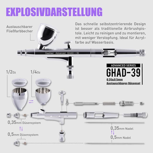 Thumbnail 5 de Gaahleri GHAD-39 Airbrush-Set 0,35 mm 🎨
