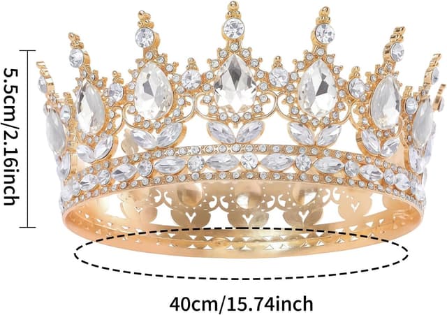 Thumbnail 3 de Vintage Braut Haarschmuck Krone 40 cm Geschenkbox