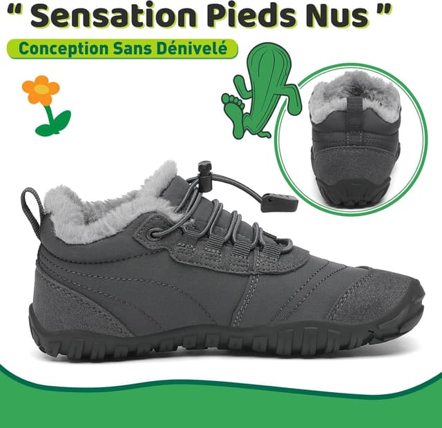 Detalle 2 de SAGUARO Will I – chaussures minimalistes d’hiver enfant, doublure chaude (25-36)