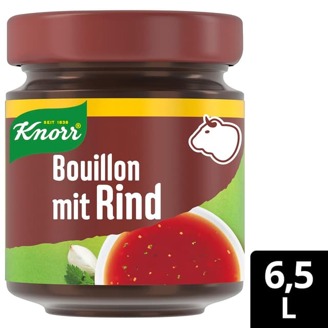 Detalle 2 de Knorr Bouillon mit Rind im Glas – fettarme Brühewürze für kräftigen Geschmack (ergibt 6,5 Liter)