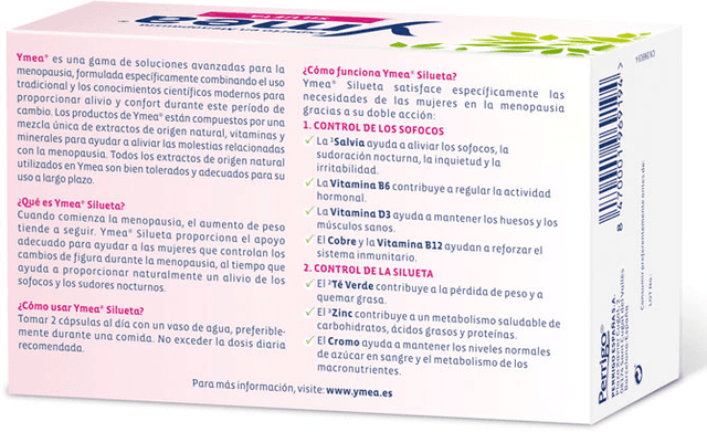 Detalle 2 de Ymea Menopausia Silueta 64 cápsulas suplemento para climaterio