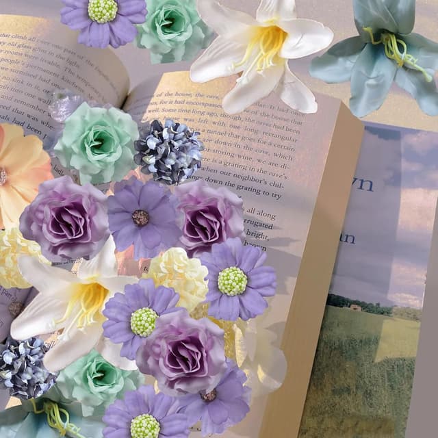 Detalle de PacuM 40 mini fleurs artificielles (têtes de fleurs en soie) rose/violet pour bouquet de mariée, déco maison et loisirs créatifs