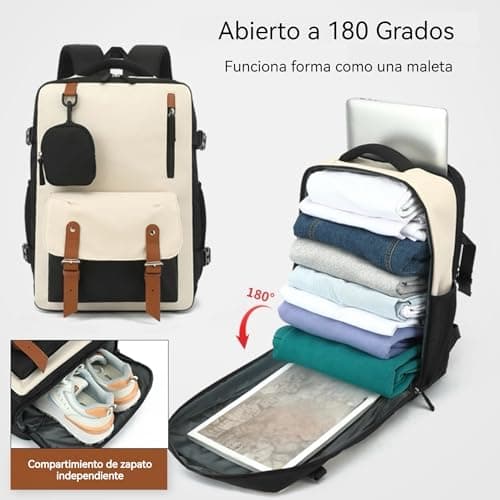 Detalle de Mi Ko Mi Ka Mochila de Viaje Grande 2210 con puerto USB y compartimento para zapatos