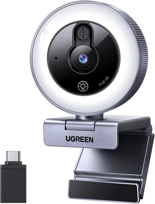 Imagen de UGREEN 2K/30fps Webcam for PC with ring light en OfertitasTOP