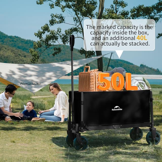 Thumbnail 3 de Naturehike Carrello da giardino pieghevole 50L, portata 120 kg