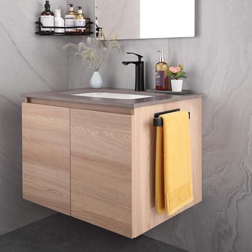 Detalle 2 de ALOCEO toallero de baño adhesivo negro de acero inoxidable 304, 24 cm sin taladro