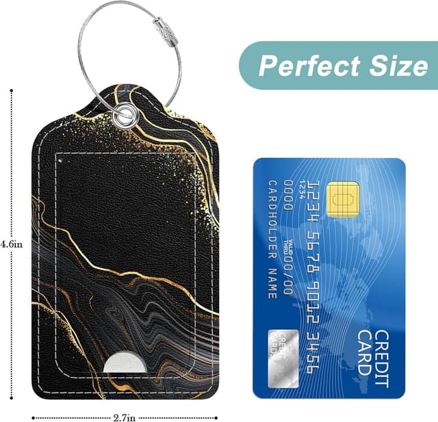 Thumbnail 6 de Hnogri 3-Piece PU Leather Luggage Tags