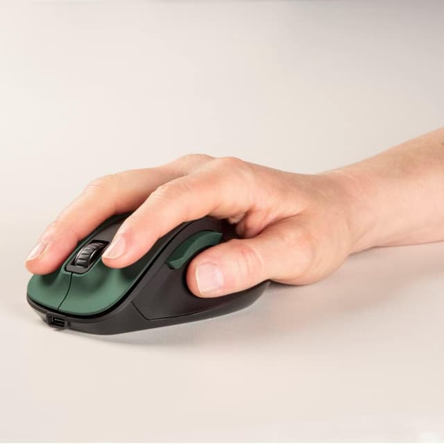 Detalle 2 de Hama MW-500 Recharge ergonomic wireless mouse (2.4 GHz, 6 buttons, 800/1200/1600 dpi) – Forest
