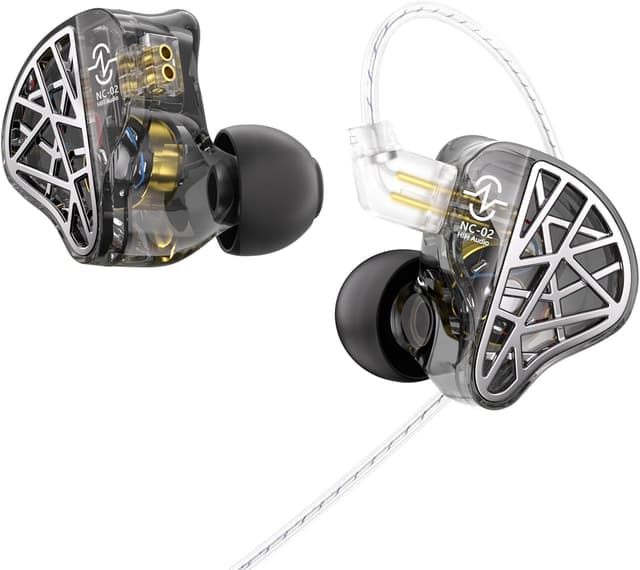 Detalle de Yinyoo CCZ NC02 10mm in-ear monitors with detachable 2-pin cable (wired gaming & music IEMs)